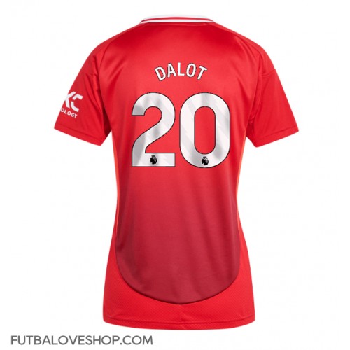 Dres Manchester United Diogo Dalot #20 Domáci pre Ženy 2024-25 Krátky Rukáv